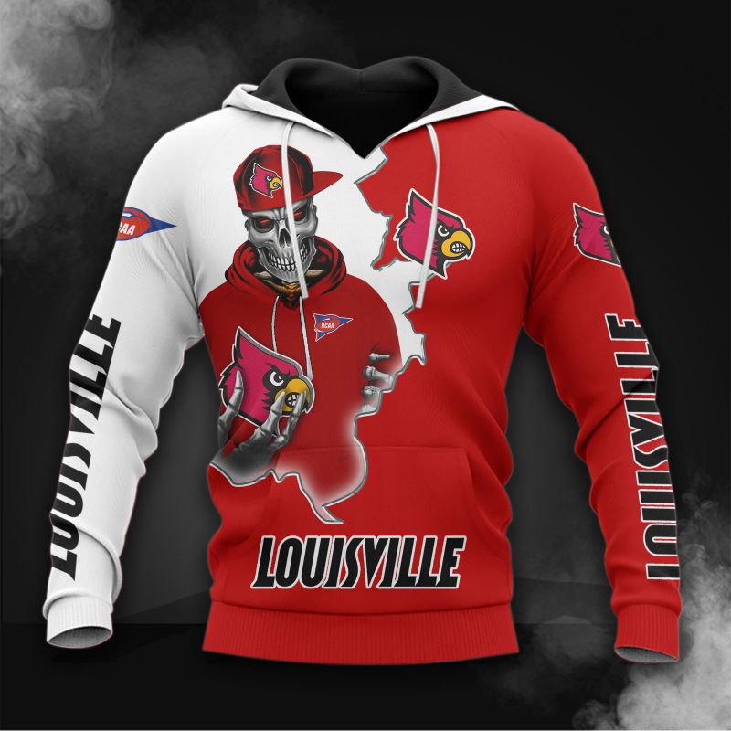 Louisville Cardinals Skull Hoodie - Bold Red For The True Fan
